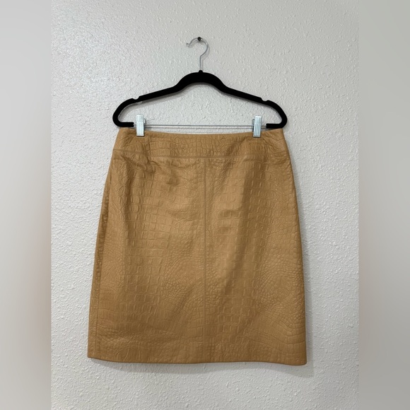 Louis Feraud Lamb Leather Skirt M-L - Picture 1 of 11